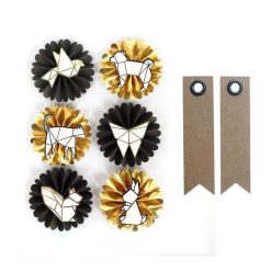 Bon marché ???? Graine Créative 6 Stickers 3D Animaux Origami + 20 étiquettes Kraft Fanion ✨