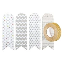 Meilleur prix 👍 Youdoit 80 Marque-page Adhésifs Blancs à Motifs + Masking Tape Doré à Paillettes 5 M ✔️