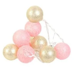 Vente flash ⌛ Paris Prix Guirlande Lumineuse à Led 10 Boules 192cm Rose 🌟