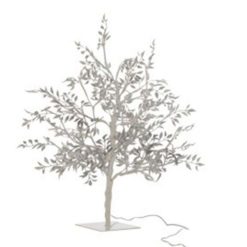 Budget ???? Paris Prix Statue Déco à LED Arbre Feuilles 56cm Argent ????