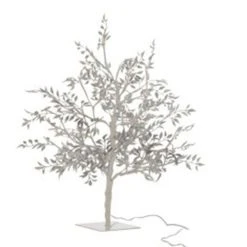 Budget 🔔 Paris Prix Statue Déco à LED Arbre Feuilles 56cm Argent 🎉