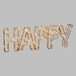 Sortie 🌟 LOTTI Ecriture 3D Lumineuse En Métal - 46 X 15 Cm - Happy 🧨