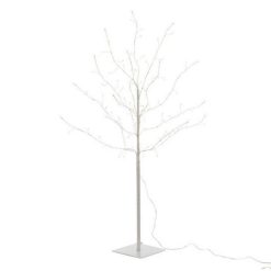 Remise ⭐ Paris Prix Plante Artificielle Déco LED Arbre Nu 100cm Blanc ????