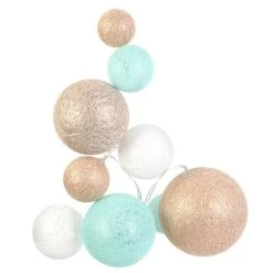 Bon marché ❤️ Paris Prix Guirlande Boules 10 Led Multi Taille 192cm Beige 🛒