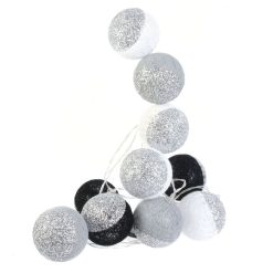 Meilleure vente ???? The Home Deco Factory Guirlande Lumineuse 10 LED Boule Céleste - L. 192 Cm - Argent Et Noir ????