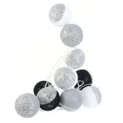 Meilleure vente 😀 The Home Deco Factory Guirlande Lumineuse 10 LED Boule Céleste - L. 192 Cm - Argent Et Noir 🤩