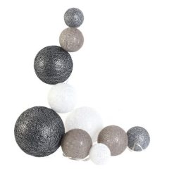 Coupon ⌛ Paris Prix Guirlande Boules 10 Led Multi Taille 192cm Gris ????