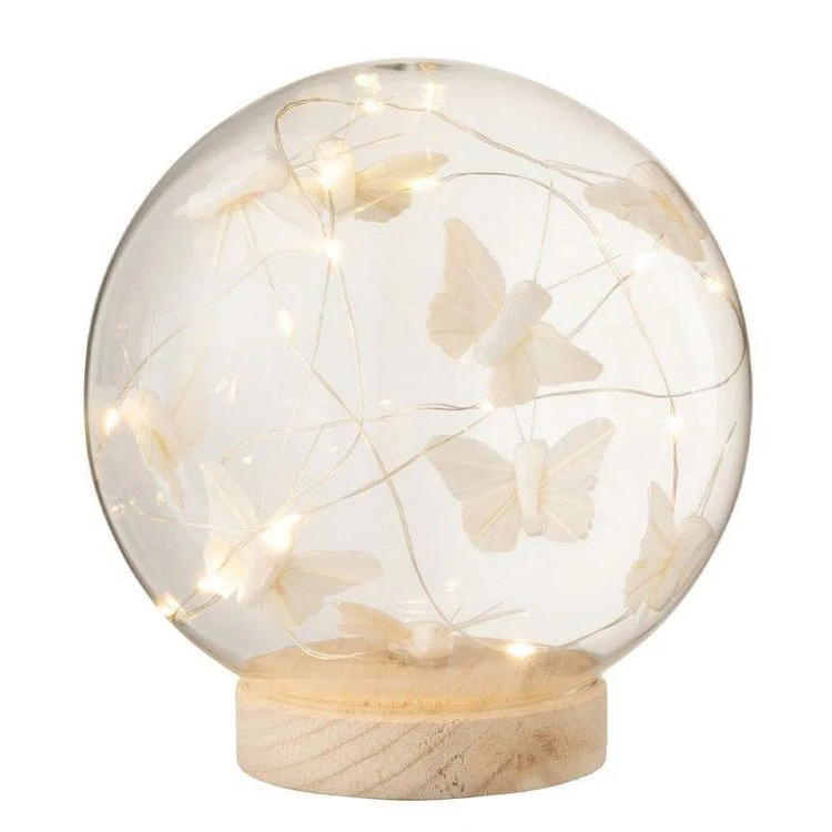 Sortie 👏 Paris Prix Cloche Boule Led Papillons 16cm Blanc & Naturel 🔔 2 Sortie 👏 Paris Prix Cloche Boule Led Papillons 16cm Blanc & Naturel 🔔 – Image 2