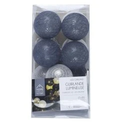 Budget 🔔 Paris Prix Guirlande Lumineuse Led Boule 360cm Bleu & Gris ✔️