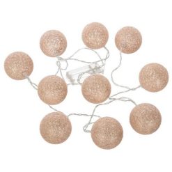 Promo ???? Guirlande LED Glitter 10 Boules 164cm Rose ????