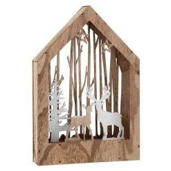 Grosses soldes ???? Paris Prix Statue Led Bois Cerf & Arbre D Hiver 35cm Naturel ????