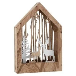 Grosses soldes 🤩 Paris Prix Statue Led Bois Cerf & Arbre D Hiver 35cm Naturel 🔥