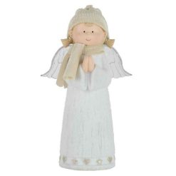 Nouveau ???? Paris Prix Statuette Déco Led Ange 28cm Blanc ????