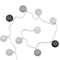 Meilleur prix ???? Paris Prix Guirlande Lumineuse à Led 10 Boules 175cm Gris Rose ⭐