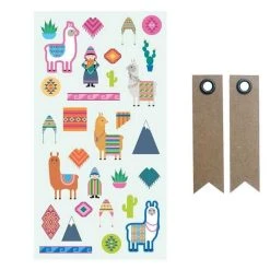 Meilleure affaire 👍 Youdoit Autocollants Puffies Lamas & Alpaga + 20 étiquettes Kraft Fanion ⭐