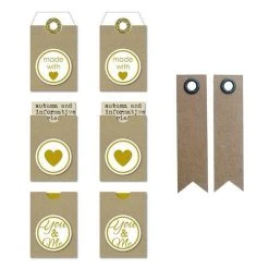 De gros 🔥 Youdoit Etiquettes Autocollantes Made With Love Kraft + 20 étiquettes Kraft Fanion 👏