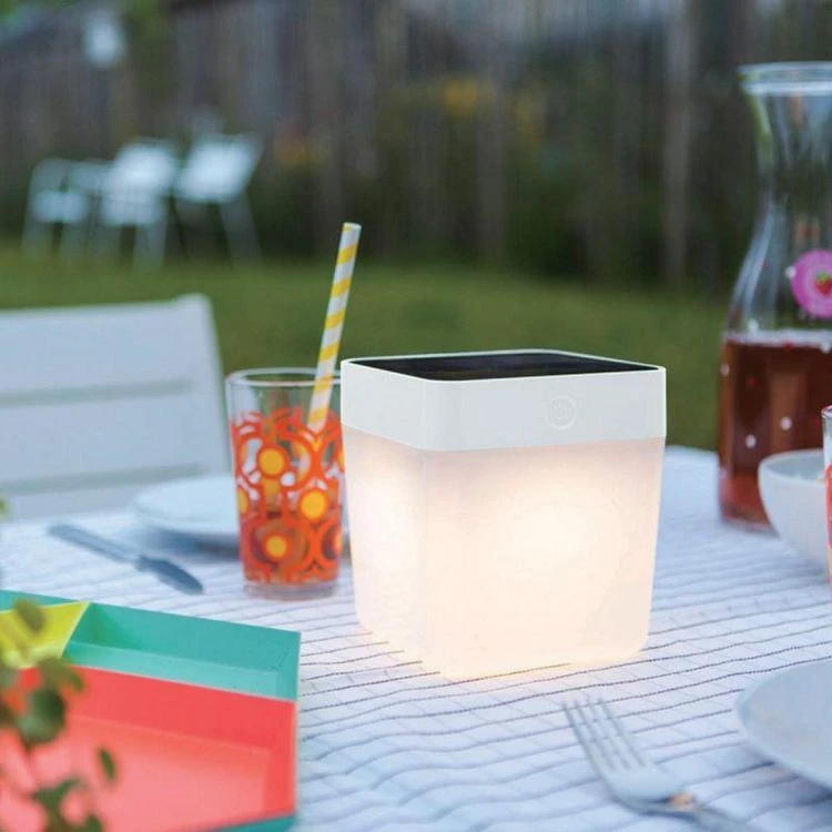 Nouveau ⌛ Paris Prix Lampe De Table Solaire Cube LED 14cm Blanc 🎁 3 Nouveau ⌛ Paris Prix Lampe De Table Solaire Cube LED 14cm Blanc 🎁 – Image 3