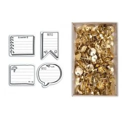 Meilleure affaire 😀 Youdoit 80 Sticky Notes Pour Bullet Journal + 150 Punaises Dorées 🔔