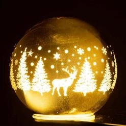Meilleure vente 🧨 Paris Prix Boule Déco En Verre Led Hiver 14cm Or 👏 -Paris Prix Sales unnamed file 1476