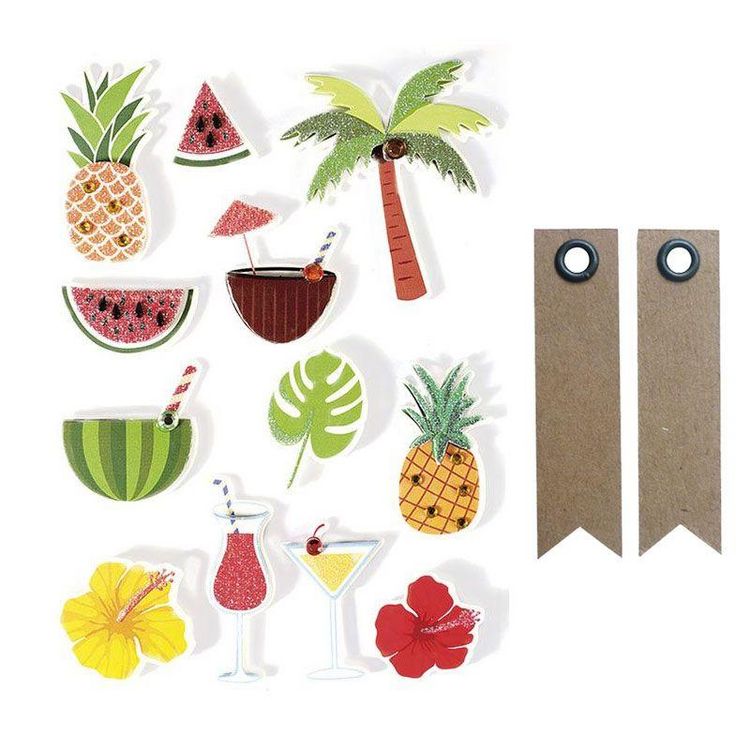 Graine créative 12 stickers 3D Tropical 5,5 cm + 20 étiquettes kraft Fanion Le moins cher ✨ Graine Créative 12 Stickers 3D Tropical 5,5 Cm + 20 étiquettes Kraft Fanion ???? -Paris Prix Sales unnamed file 16