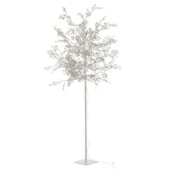 Coupon 🌟 Paris Prix Statue Déco à LED Arbre Feuilles 180cm Argent ❤️