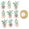 Promo 😉 Youdoit 9 Stickers 3D Cactus Mexicains 4,5 Cm + Masking Tape Doré à Paillettes 5 M 😀