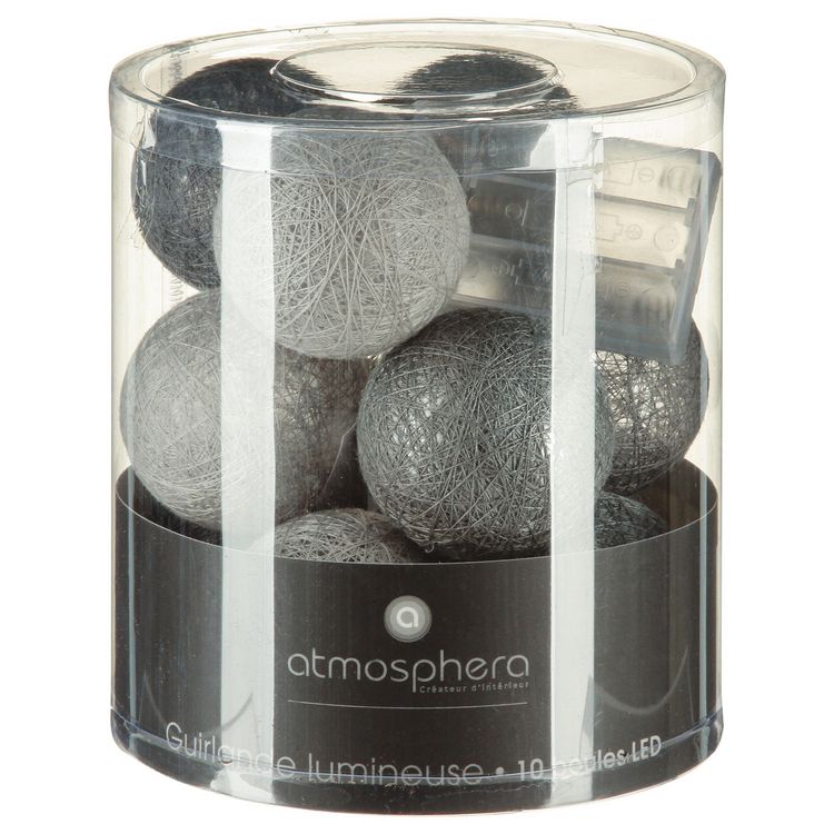 ATMOSPHERA Guirlande lumineuse 10 Boules - Diam. 6 cm. - Gris Les meilleures critiques de ???? ATMOSPHERA Guirlande Lumineuse 10 Boules - Diam. 6 Cm. - Gris ???? -Paris Prix Sales unnamed file 1650