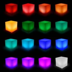 Meilleure affaire 🎁 Alice's Garden Cube LED 40cm - Cube Décoratif Lumineux. 16 Couleurs. 40cm. Rechargeable. Télécommande 🔔 -Paris Prix Sales unnamed file 1686