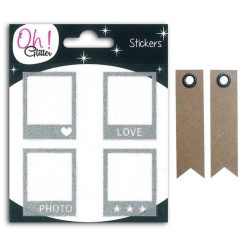 Sortie ???? Youdoit Stickers Polaroïd Argent + 20 étiquettes Kraft Fanion ????