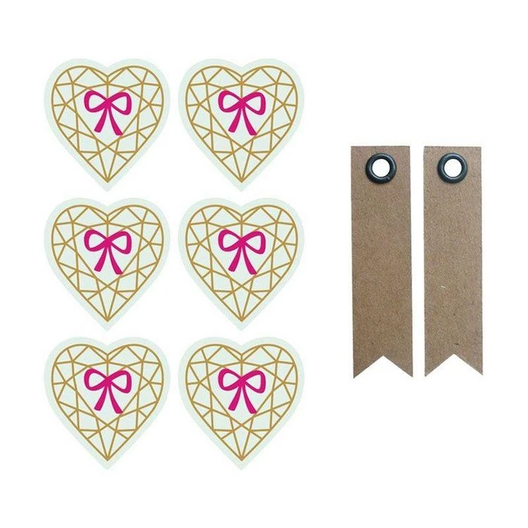 Budget 😀 Youdoit Autocollants 3D 4 Cm Cœur Diamant Sur Fond Rose Clair + 20 étiquettes Kraft Fanion ❤️ 1 Budget 😀 Youdoit Autocollants 3D 4 Cm Cœur Diamant Sur Fond Rose Clair + 20 étiquettes Kraft Fanion ❤️