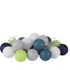 Budget 🎉 DIVERS Guirlande Lumineuse 20 Boules Fresh - Diam. 6 Cm - Bleu, Gris Et Blanc 👍
