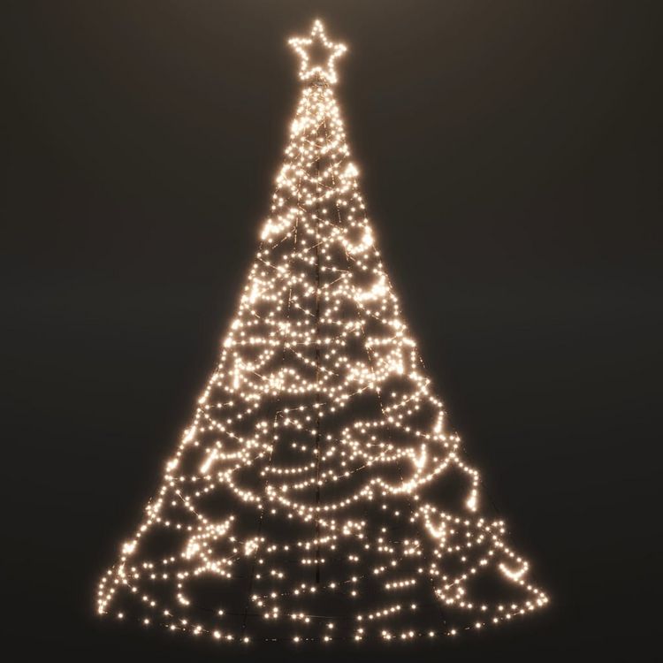 Promo ???? VIDAXL Arbre De No�l Avec Poteau En Metal 500 LED Blanches Chaudes 3 M ✔️ 2 Promo ???? VIDAXL Arbre De No�l Avec Poteau En Metal 500 LED Blanches Chaudes 3 M ✔️ – Image 2