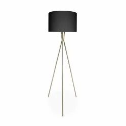 Offres 🎉 Lampadaire Filaire Trépied En Tissu, Pieds En Métal H 152cm - Lara 👏