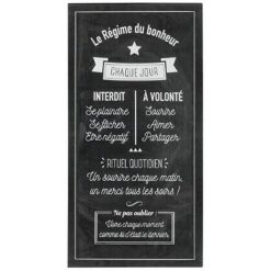 Promo ???? Sticker Relief Régime Bonheur 32x60cm Noir ????