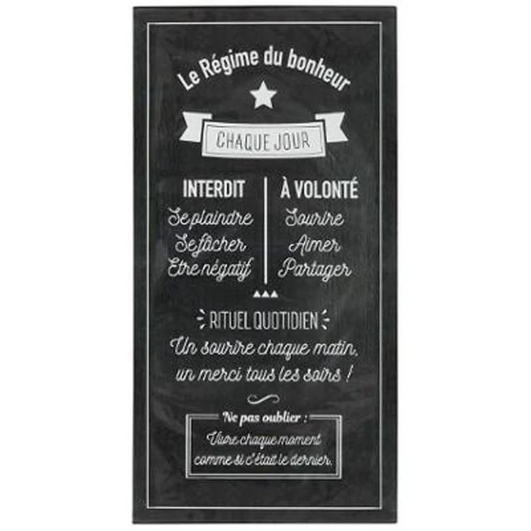 Promo 👏 Sticker Relief Régime Bonheur 32x60cm Noir 😀 1 Promo 👏 Sticker Relief Régime Bonheur 32x60cm Noir 😀