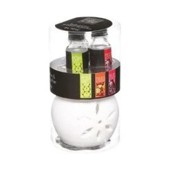 Nouveau ✔️ Brûle-Parfum & 3 Flacons D'Huiles Pura 10ml Fruits 🎁