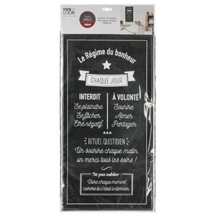 Promo 👏 Sticker Relief Régime Bonheur 32x60cm Noir 😀 2 Promo 👏 Sticker Relief Régime Bonheur 32x60cm Noir 😀 – Image 2