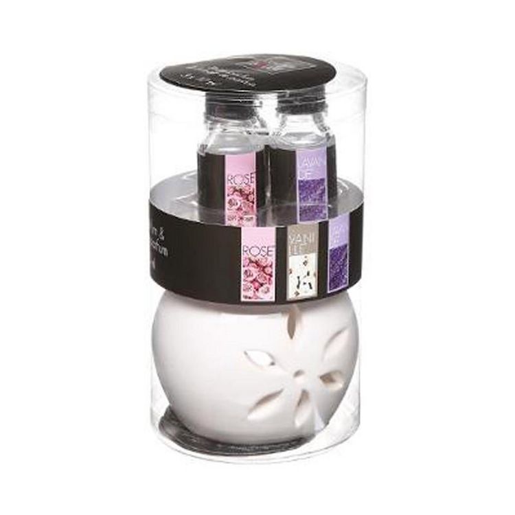 Brûle-Parfum & 3 Flacons d'Huiles Pura 10ml Floral Tout neuf ???? Brûle-Parfum & 3 Flacons D'Huiles Pura 10ml Floral ???? -Paris Prix Sales unnamed file 1940