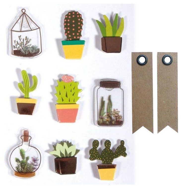 Youdoit 9 stickers 3D cactus & botanique 4 cm + 20 étiquettes kraft Fanion De gros ???? Youdoit 9 Stickers 3D Cactus & Botanique 4 Cm + 20 étiquettes Kraft Fanion ???? -Paris Prix Sales unnamed file 2