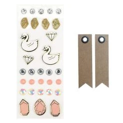 Bon marché 🎁 Graine Créative 31 Stickers 3D Cygnes + 20 étiquettes Kraft Fanion 🤩