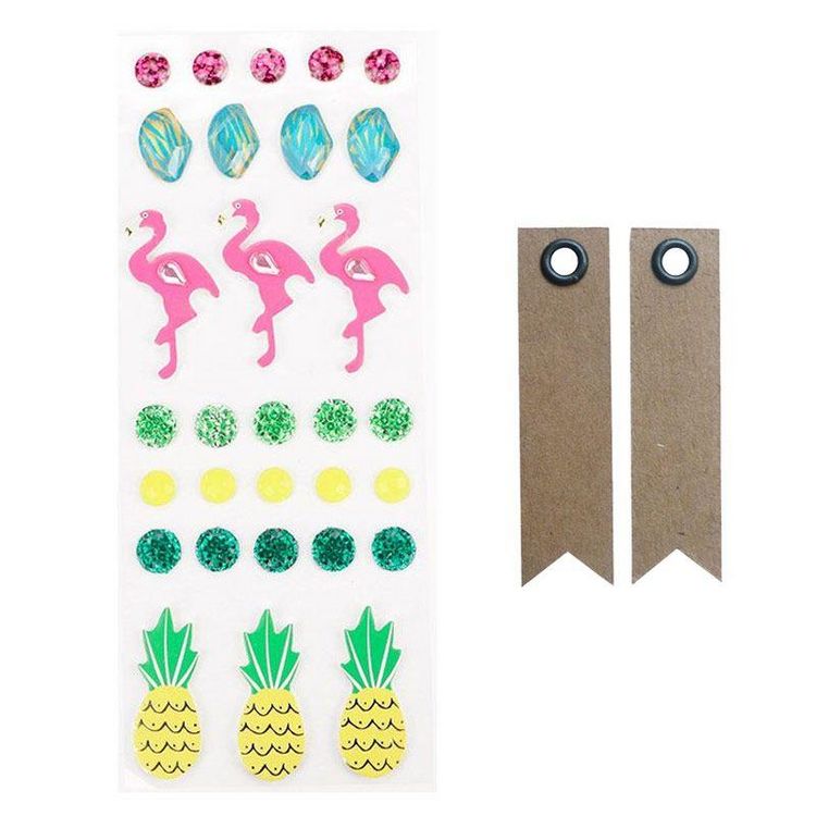 De gros ⌛ Graine Créative 30 Stickers 3D Flamants Rose Et Ananas + 20 étiquettes Kraft Fanion ???? 1 De gros ⌛ Graine Créative 30 Stickers 3D Flamants Rose Et Ananas + 20 étiquettes Kraft Fanion ????