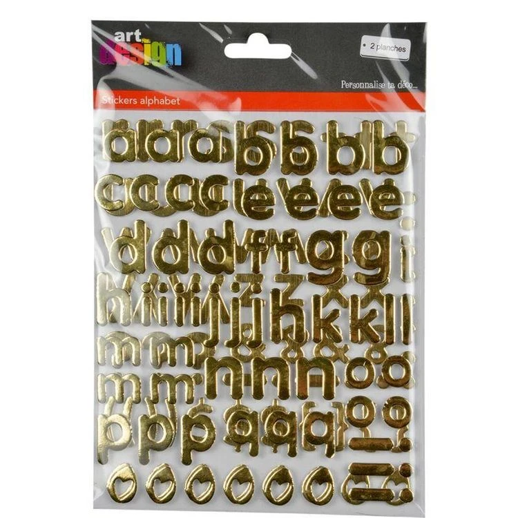 Le moins cher 🧨 Paris Prix Lot De 2 Planches De Stickers Alphabet 2cm Or ✔️ 2 Le moins cher 🧨 Paris Prix Lot De 2 Planches De Stickers Alphabet 2cm Or ✔️ – Image 2