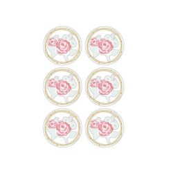 Grosses soldes ⌛ Rayher Autocollants 3D Ø 4cm - Rose Sur Fond Gris ????