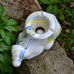 Nouveau 🧨 YODECO Cendrier Marocain Chameau Marbré Bleu Et Jaune - Moyen Modèle ❤️ -Paris Prix Sales unnamed file 2485