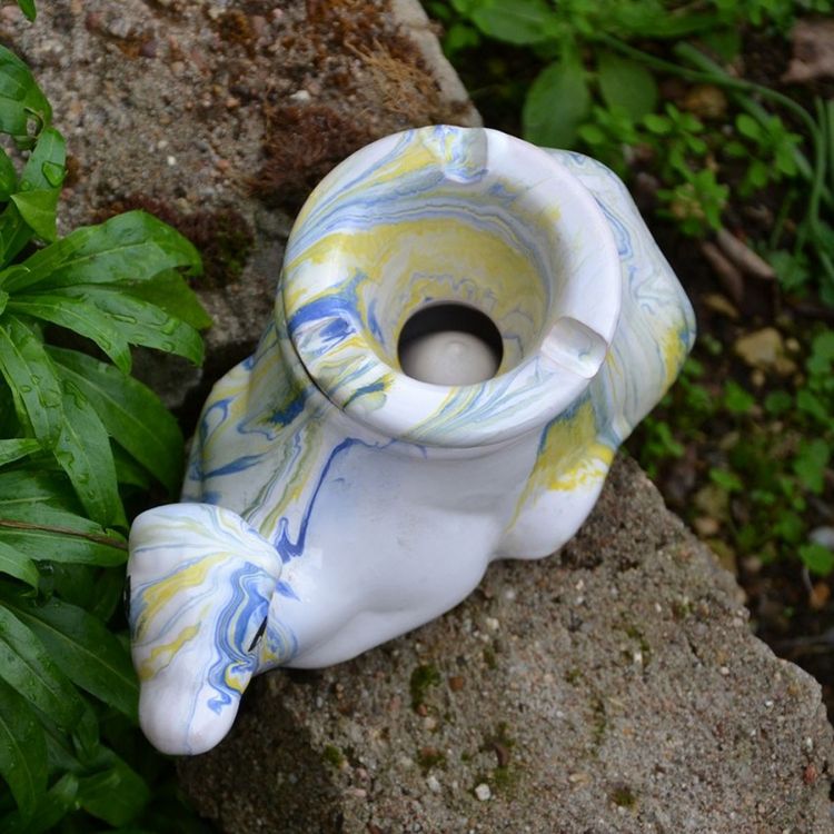 YODECO Cendrier marocain Chameau Marbré Bleu et Jaune - Moyen Modèle Nouveau ???? YODECO Cendrier Marocain Chameau Marbré Bleu Et Jaune - Moyen Modèle ❤️ -Paris Prix Sales unnamed file 2485