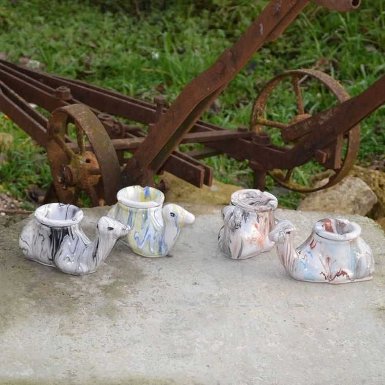 Promo 🔔 YODECO Lot De 4 Cendriers Marocain Chameau Marbré Moyen Modèle 😍 2 Promo 🔔 YODECO Lot De 4 Cendriers Marocain Chameau Marbré Moyen Modèle 😍 – Image 2