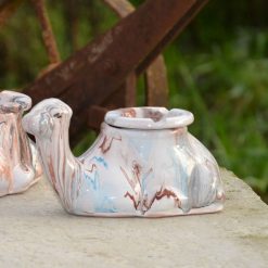 Meilleur prix ???? YODECO Cendrier Marocain Chameau Marbré Marron Et Turquoise - Moyen Modèle ????