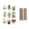 De gros ???? Graine Créative 9 Stickers 3D Cactus Et Botanique 4 Cm + 20 étiquettes Kraft Fanion ????