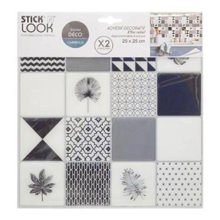 Meilleur prix ⌛ Lot De 2 Stickers Carrelage Image 25x25cm Noir ✨ 2 Meilleur prix ⌛ Lot De 2 Stickers Carrelage Image 25x25cm Noir ✨ – Image 2