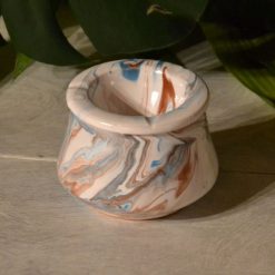 Nouveau ???? YODECO Cendrier Tunisien Karim Marbré Marron, Bleu Et Blanc ⌛